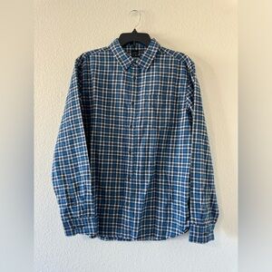 Prana Los Feliz Flannel Shirt Admiral Blue Long Sleeve NWT Sz M